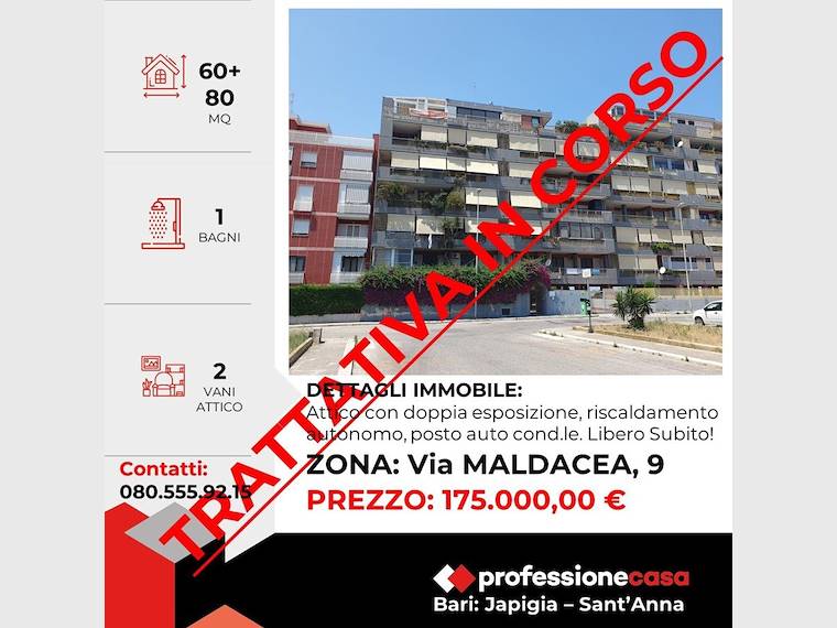 Appartamento in vendita a Bari, Via Maldacea, 9 - Bari, BA